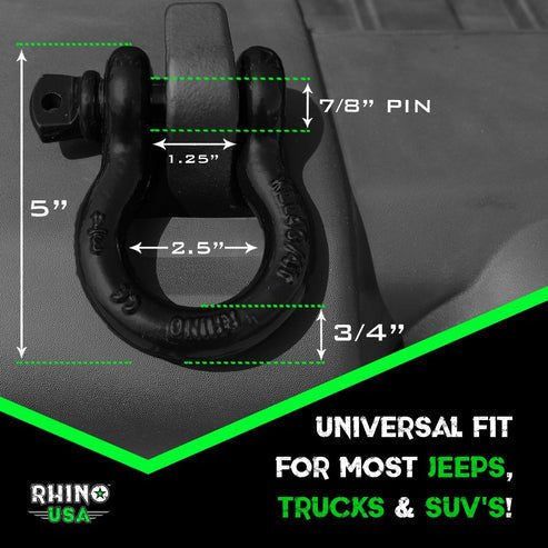 20' Tow Strap & D-Ring Shackle Set Combo
