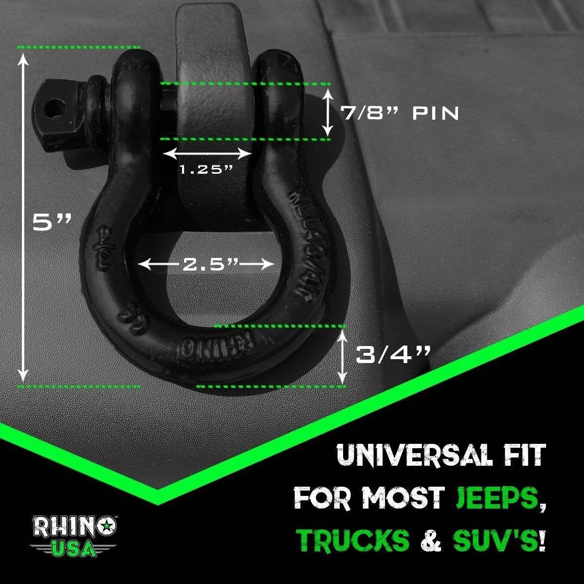 30' Tow Strap & D-Ring Shackle Set Combo