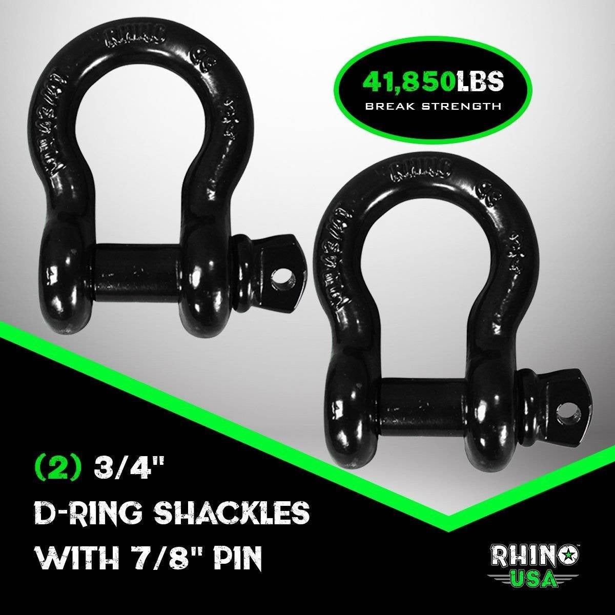 30' Tow Strap & D-Ring Shackle Set Combo