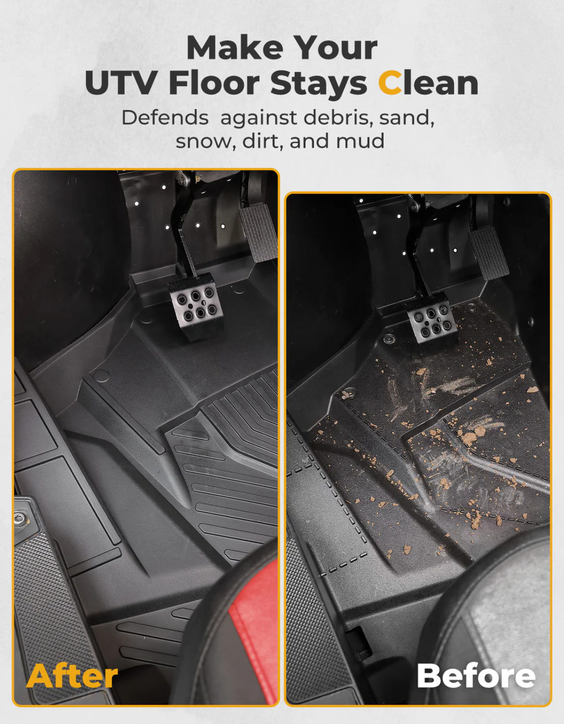 Kemimoto '24-'25 Polaris RZR XP 4 1000 TPE Floor Mats