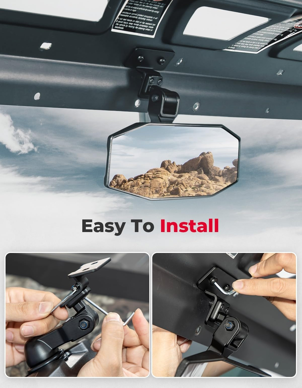 Kemimoto CF Moto UForce 1000 Airflow Sliding Vented Rear Windshield & Rear Mirrors