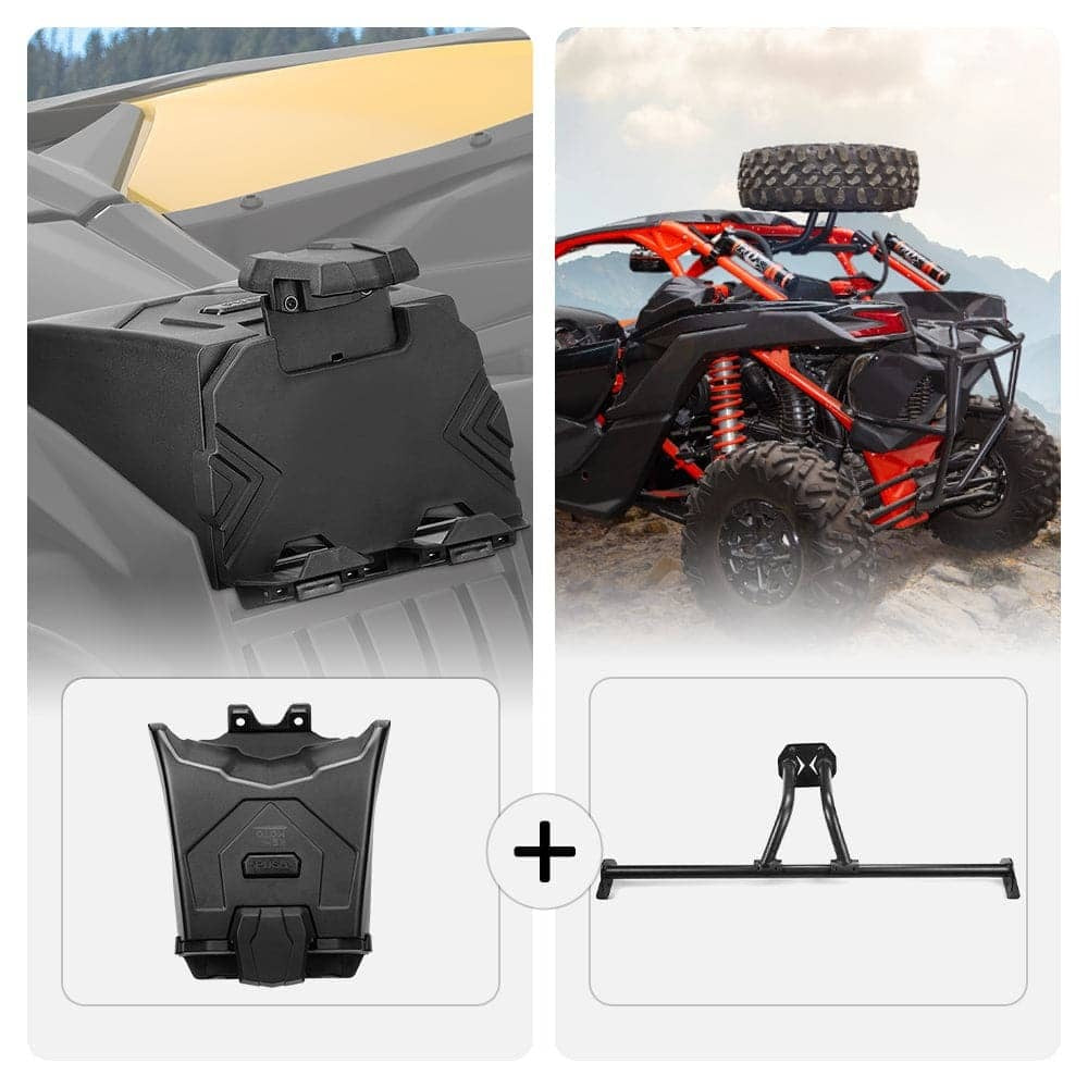 Kemimoto Can-Am Maverick X3 Tablet Holder & Spare Tire Carrier