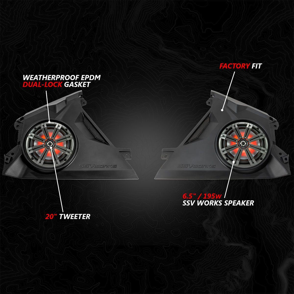 Can Am Maverick R Phase 6 K-Spec 1650 Watt 6 Speaker System with 8" Horns