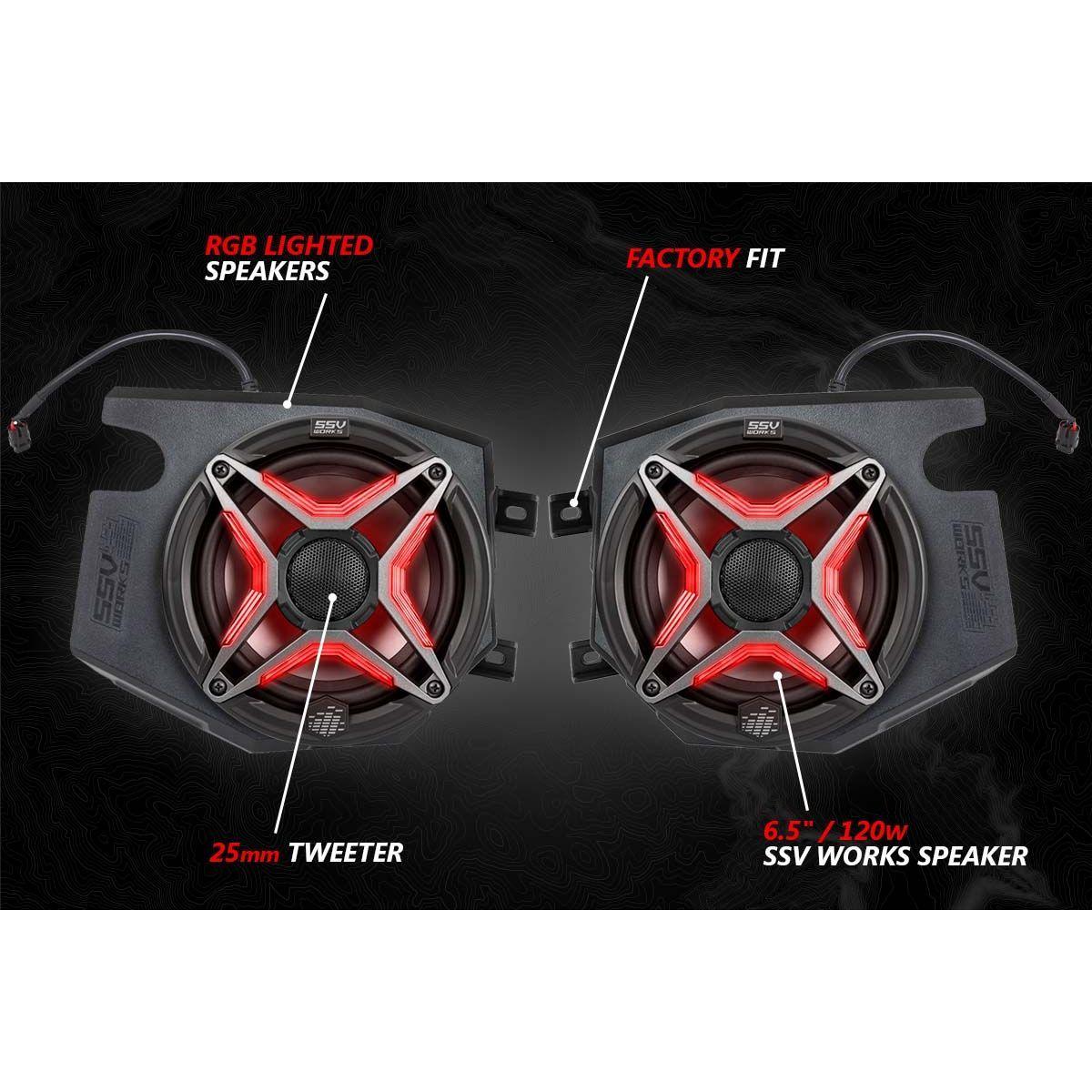 Polaris RZR V-Spec 5 Speaker Plug-&-Play Kit with JVC