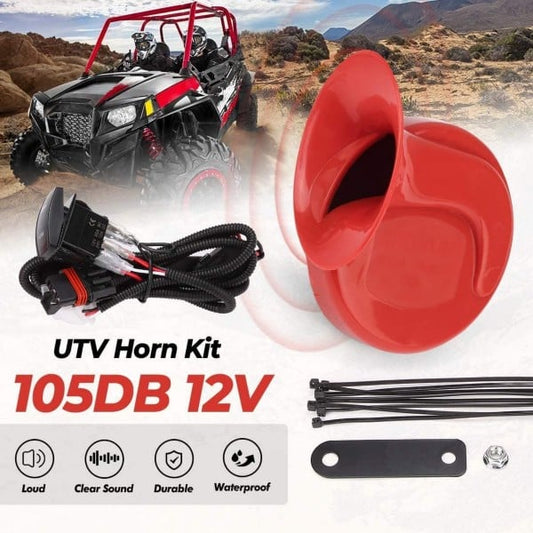 Kemimoto UTV Universal Horn Kit with Rocker Switch 12V