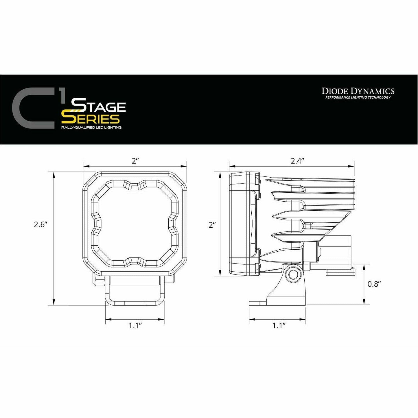 Stage Series C1 White Sport Standard LED Pod (Pair)