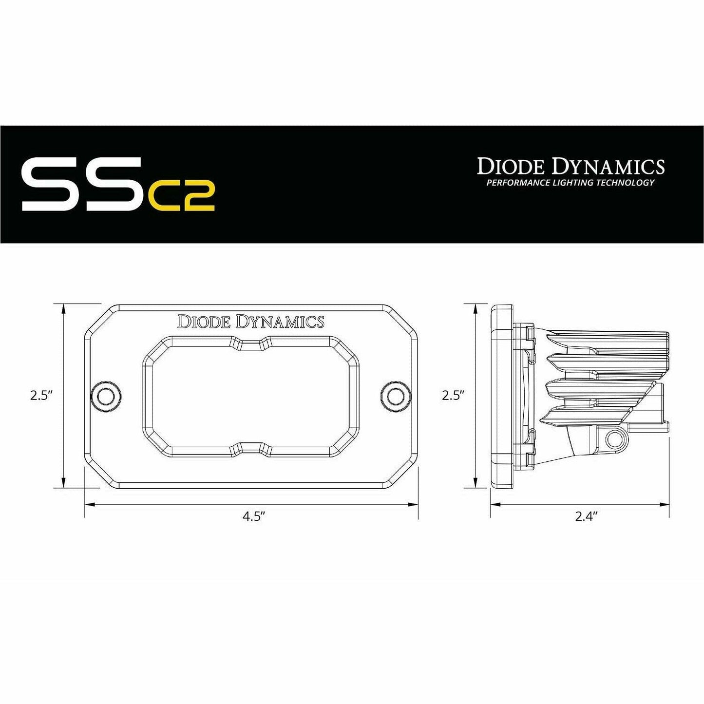 Stage Series 2" White Sport Flush Mount LED Pods (Pair)