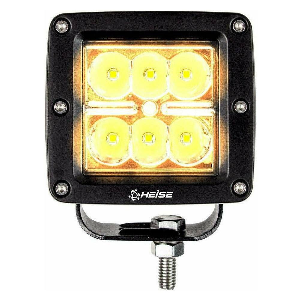 Amber Cube Spot Light 3"