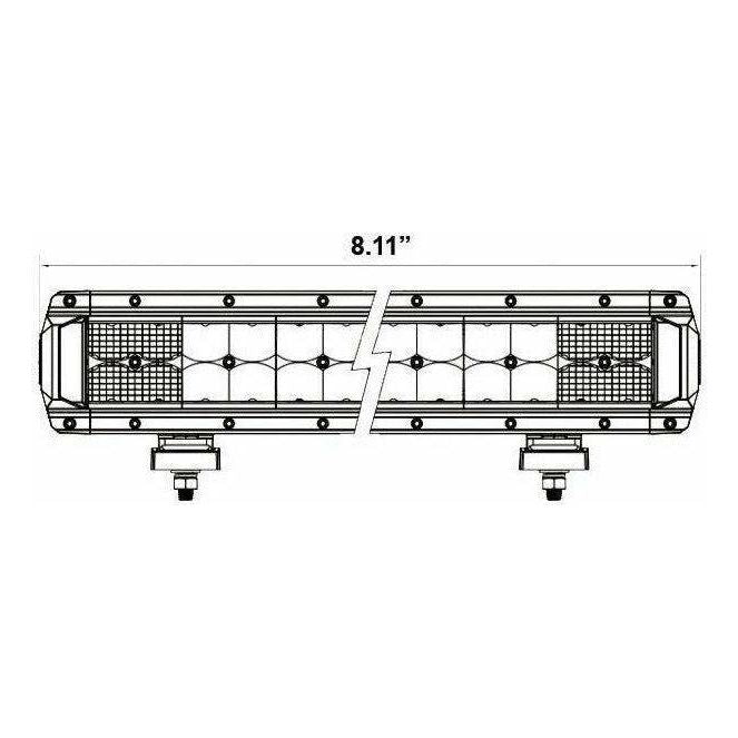 Dual Row High Output LED Lightbar 8"