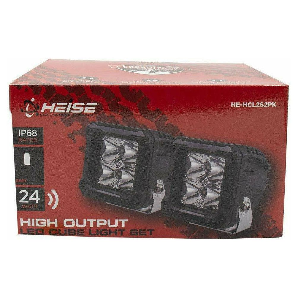 High Output Cube Spot Light 3" with Harness (Pair)