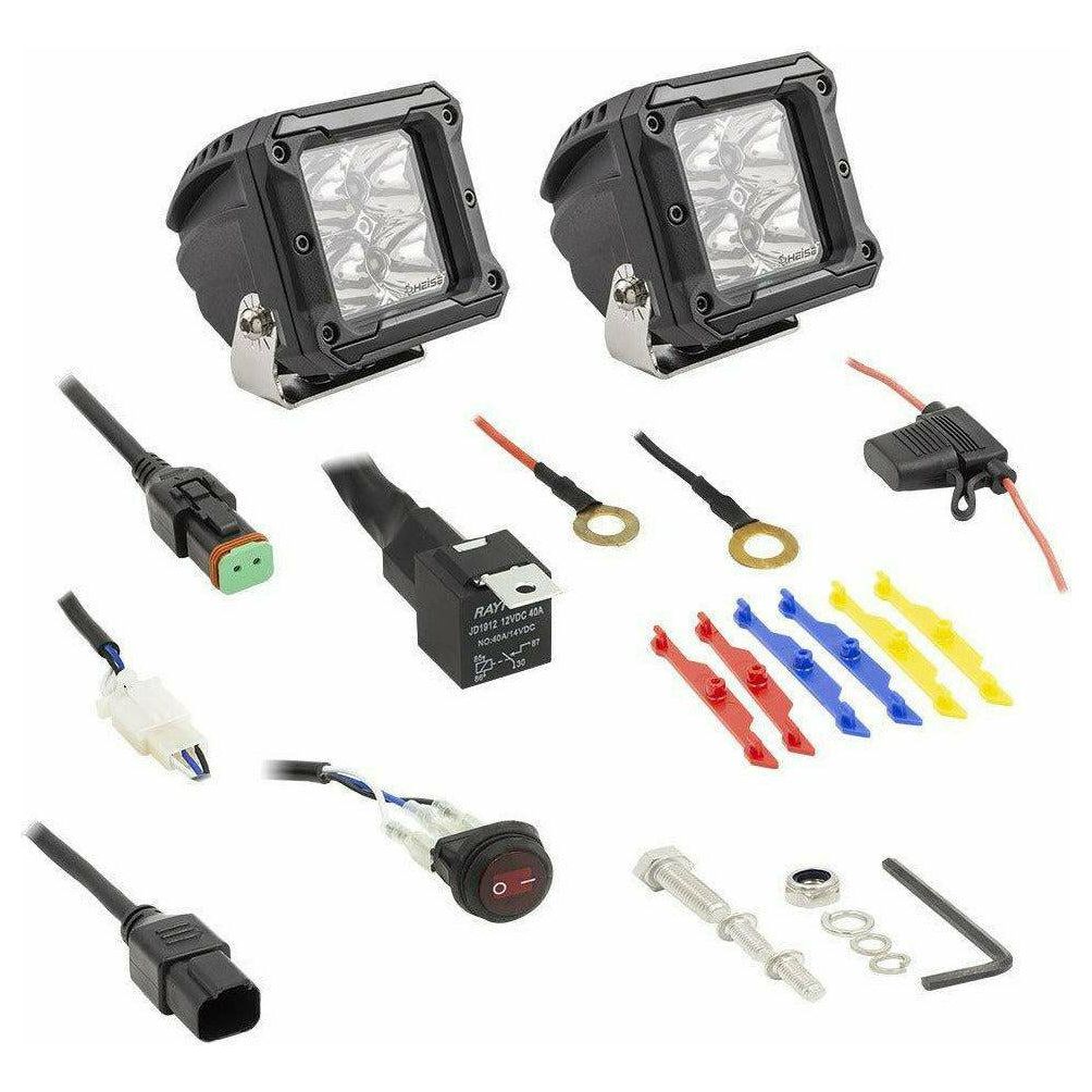 High Output Cube Spot Light 3" with Harness (Pair)