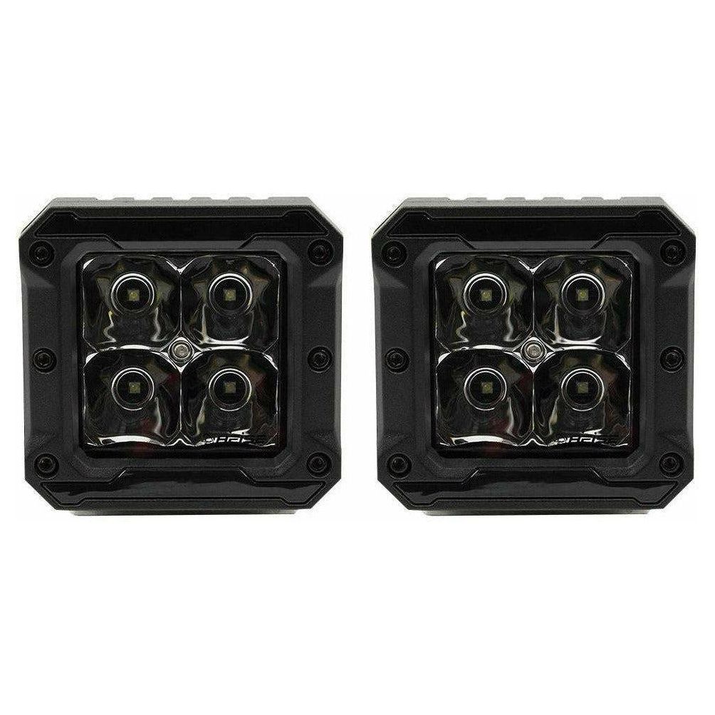 High Output Cube Spot Light 3" with Harness (Pair)