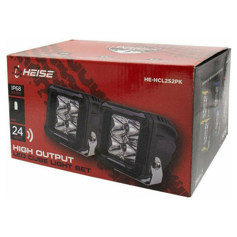 High Output Cube Spot Light 3" with Harness (Pair)