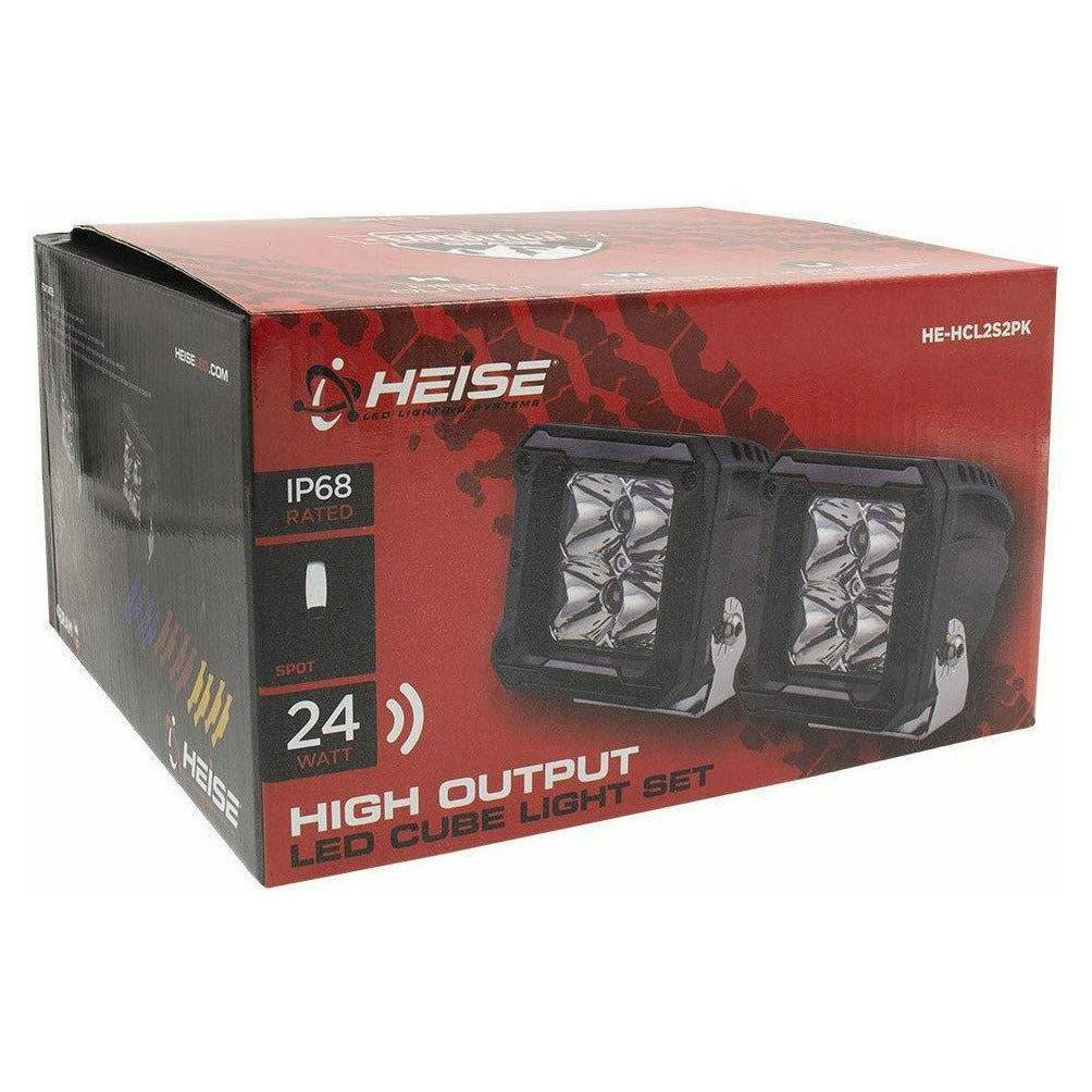 High Output Cube Spot Light 3" with Harness (Pair)