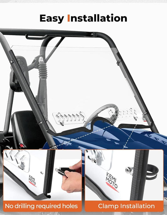 Kemimoto '04-'13 Yamaha Rhino 450 /660 /700 Full Windshield