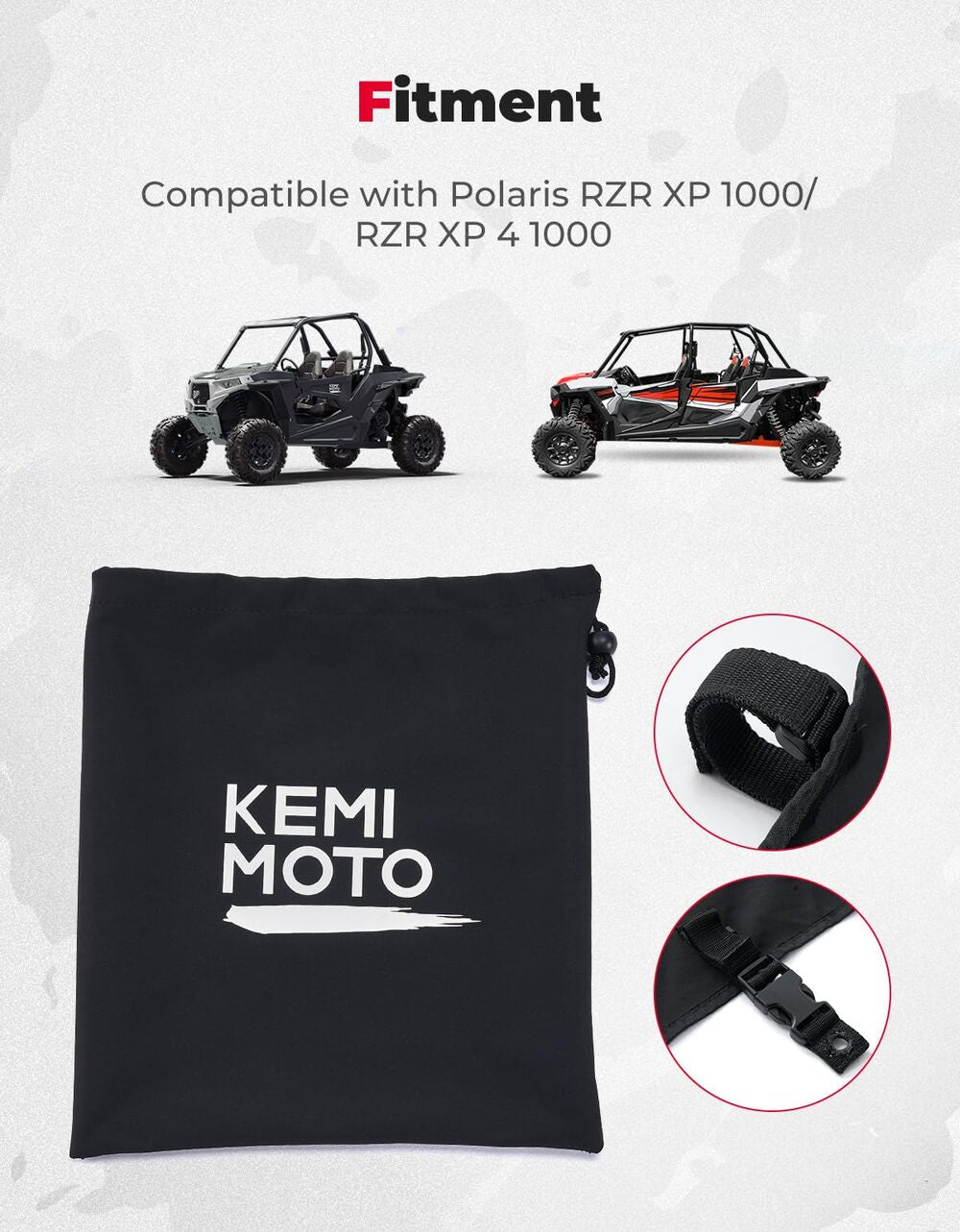 Kemimoto '14-'23 Polaris RZR XP 1000 /Turbo UTV Cargo Bed Cover