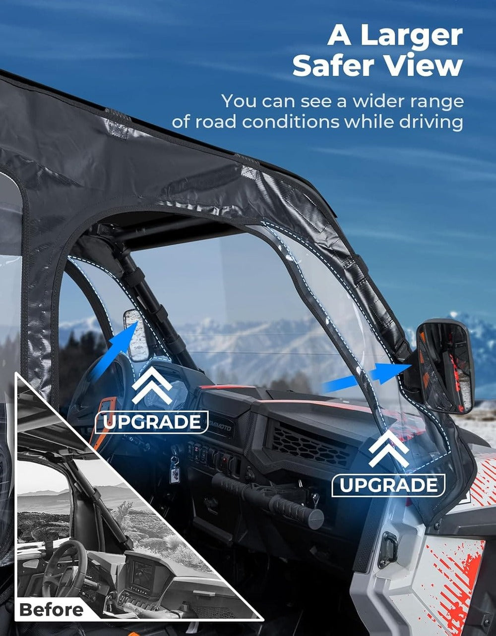 Kemimoto '14-'23 Polaris RZR XP 1000/XP Turbo Soft Upper Doors