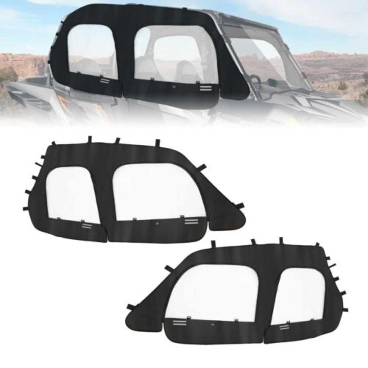 Kemimoto '14-'23 Polaris RZR XP 4 1000 Soft Upper Door Cab Enclosure Set