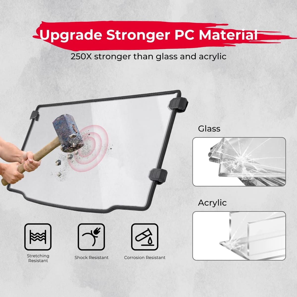 Kemimoto '15-'22 Polaris Ranger Midsize 570 Front Full Windshield