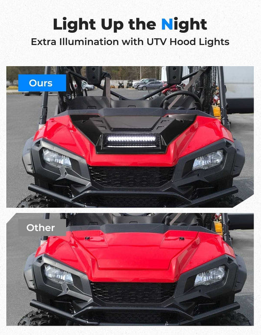 Kemimoto '16-'24 Honda Pioneer 1000 Sport Hood Scoop w/LED Spot Light