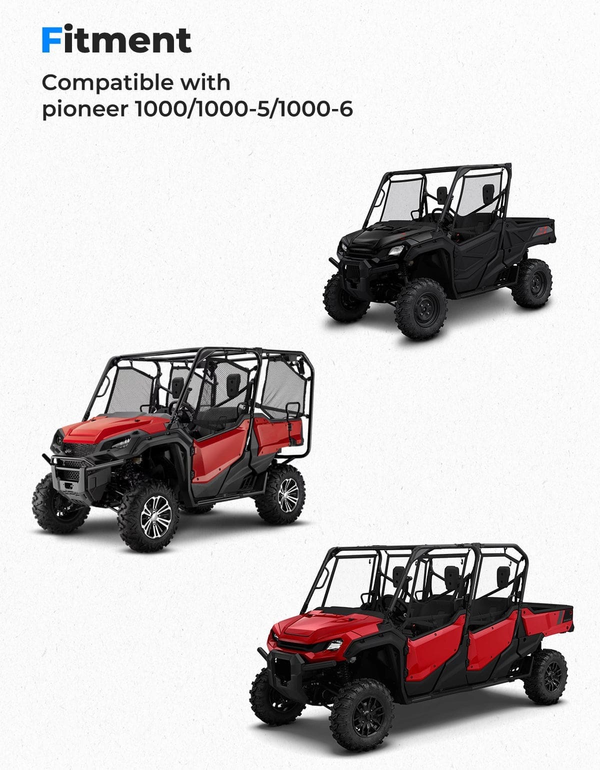 Kemimoto '16-'24 Honda Pioneer 1000 Sport Hood Scoop w/LED Spot Light