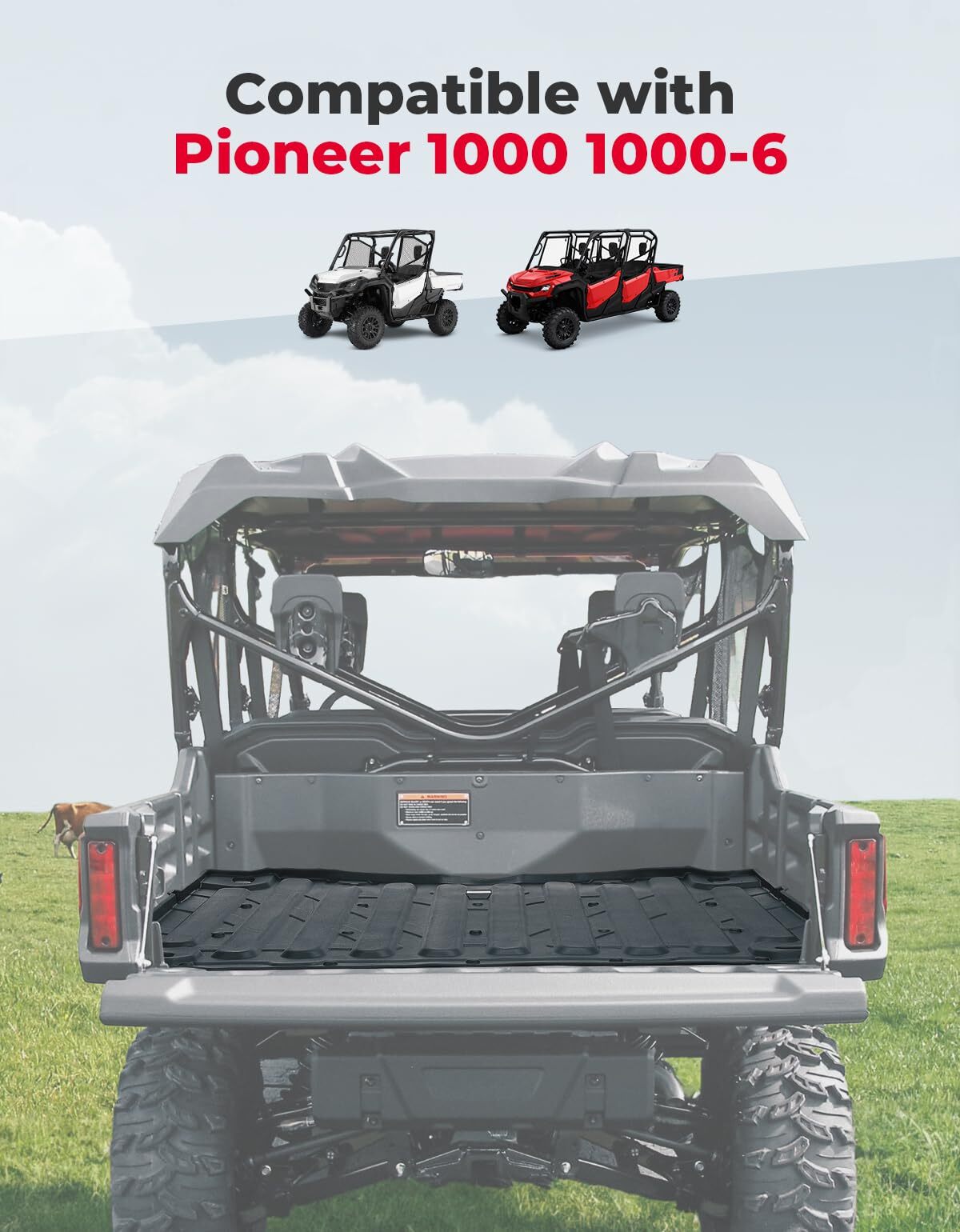 Kemimoto '16-'24 Honda Pioneer 1000 UTV Bed Liner Mat