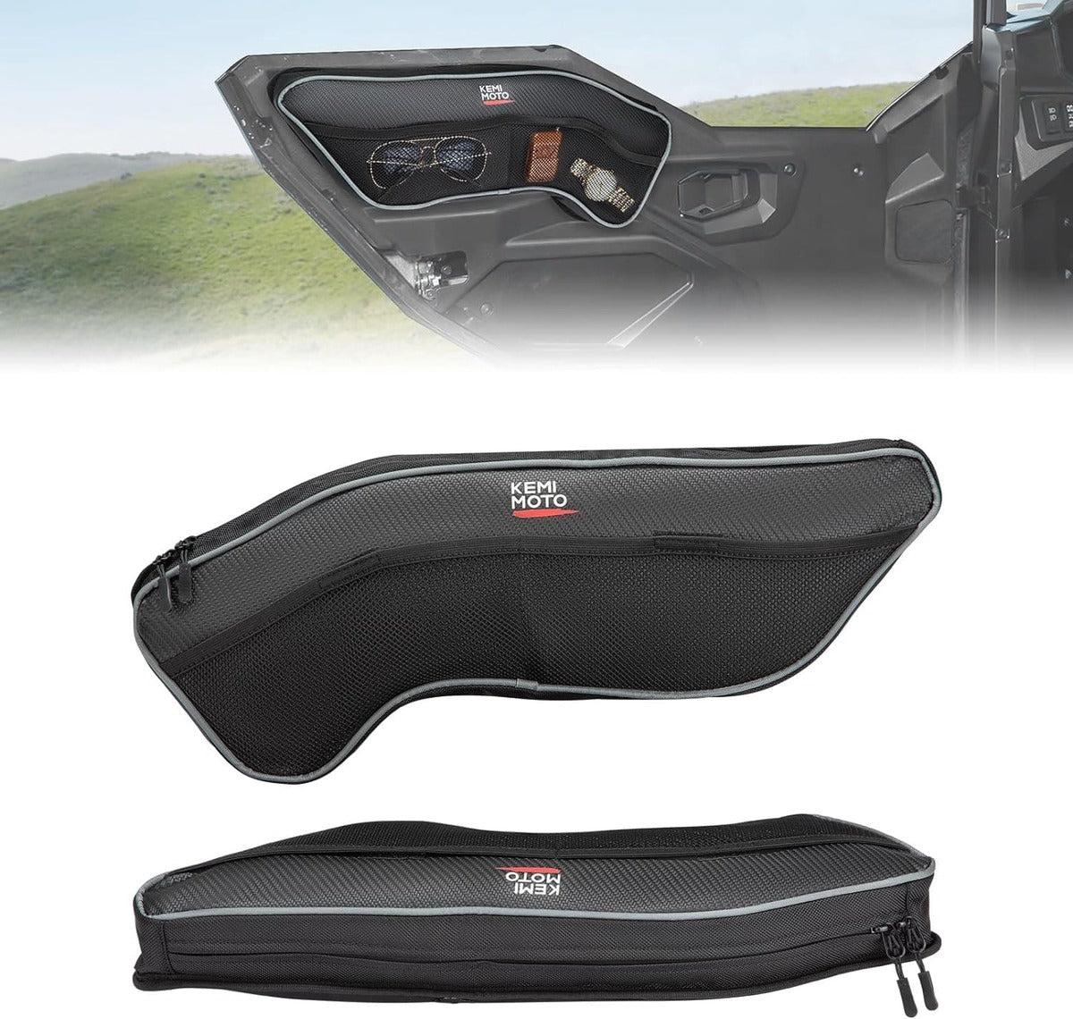Kemimoto '16-'24 Polaris General 1000 2PCS Front Upper Door Bags