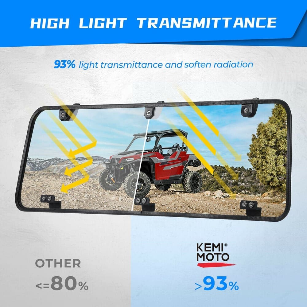 Kemimoto '16-'24 Polaris General 1000/4 Rear Windshield Clear
