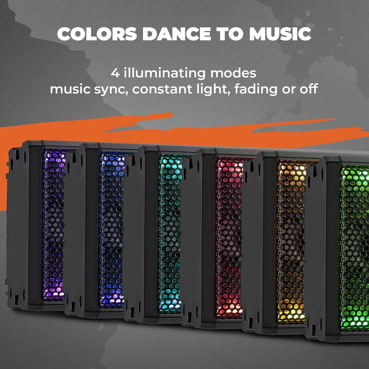 Kemimoto UTV/ATV 16'' RGB Sound Bar BT 5.0 Amplified IP65 Waterproof Dustproof