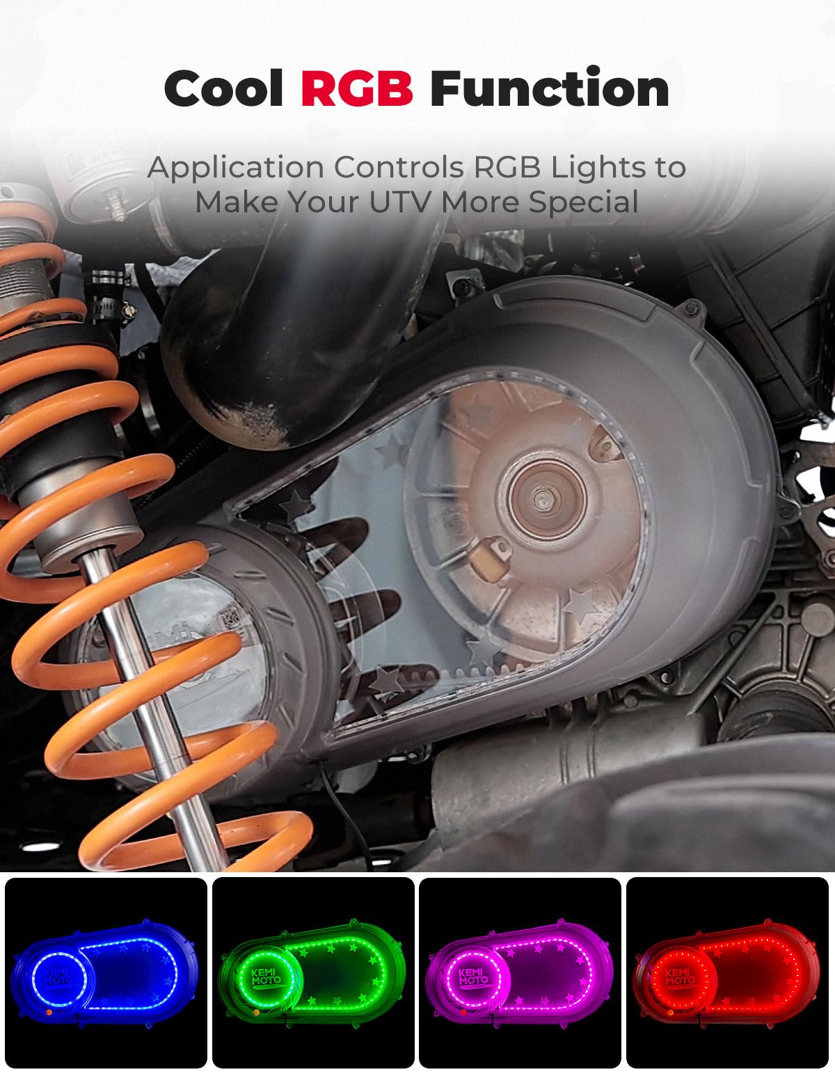 Kemimoto '17-'21 Polaris RZR/Ranger Outer Clutch Cover with RGB Lights