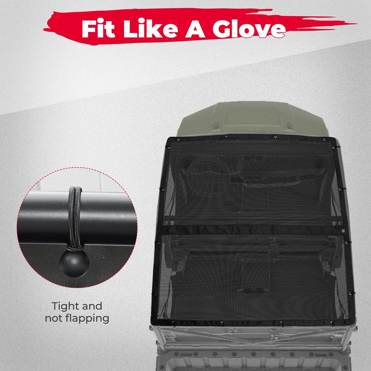 Kemimoto '17-'24 Polaris Ranger 1000 Crew UTV Soft Top Window Net Mesh Fit