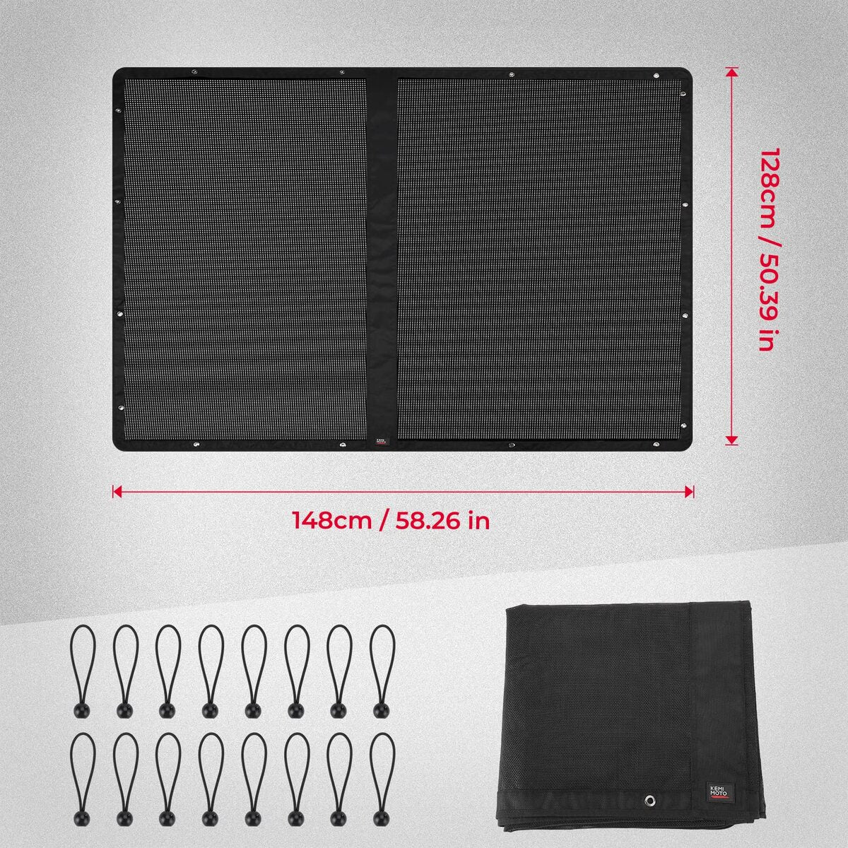 Kemimoto '17-'24 Polaris Ranger 1000 Crew UTV Soft Top Window Net Mesh Fit