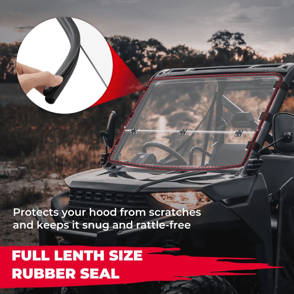 Kemimoto '17-'24 Polaris Ranger 1000/XP 1000/Crew 2-In-1 Flip Up Windshield