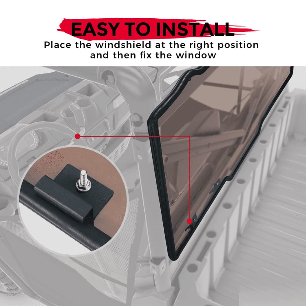 Kemimoto '17-'24 Polaris Ranger Tint Anti UV Rear Windshield