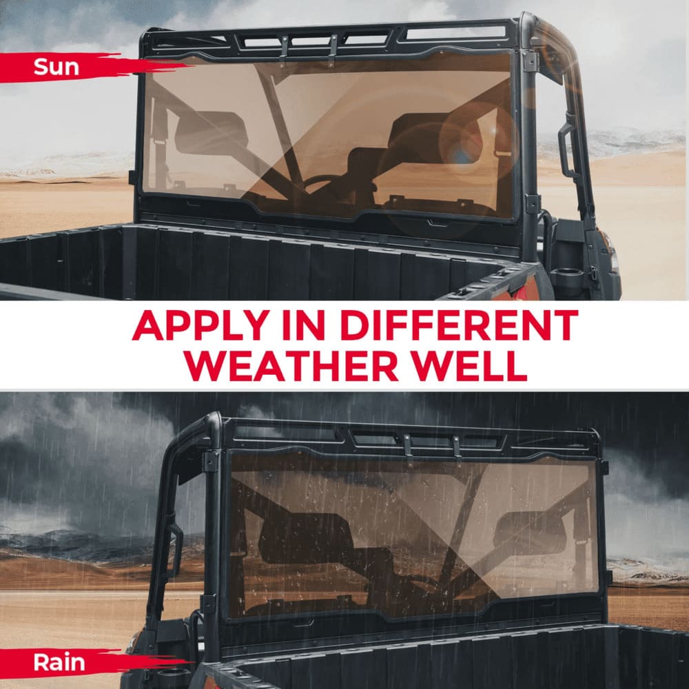 Kemimoto '17-'24 Polaris Ranger Tint Anti UV Rear Windshield