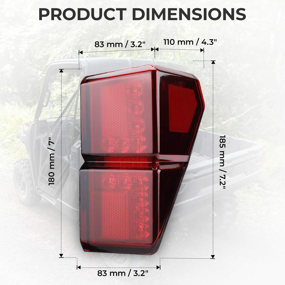 Kemimoto '18-'24 Polaris Ranger 1000 XP/ Crew Tail Lights