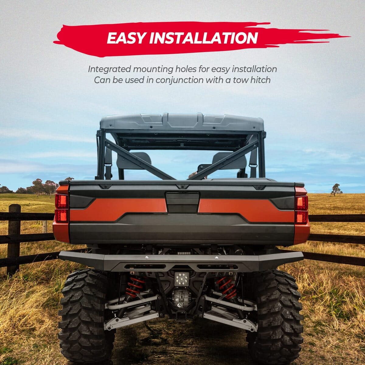 Kemimoto '18-'24 Polaris Ranger XP 1000 Rear Brushguard Bumper