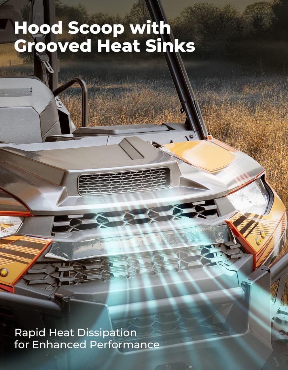 Kemimoto '18-'24 Polaris Ranger XP 1000 Hood Scoop
