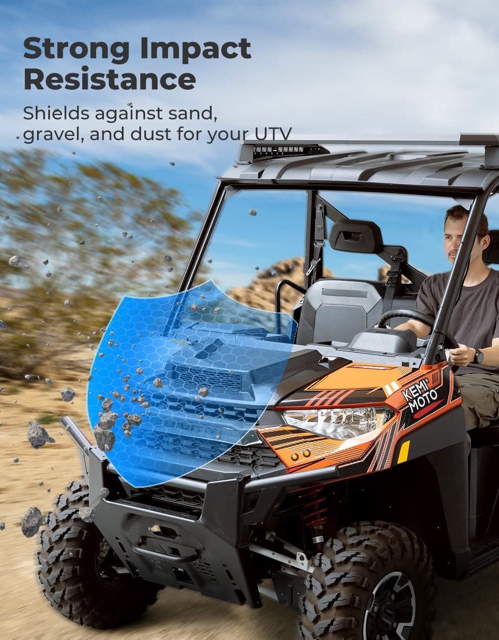 Kemimoto '18-'24 Polaris Ranger XP 1000 Hood Scoop