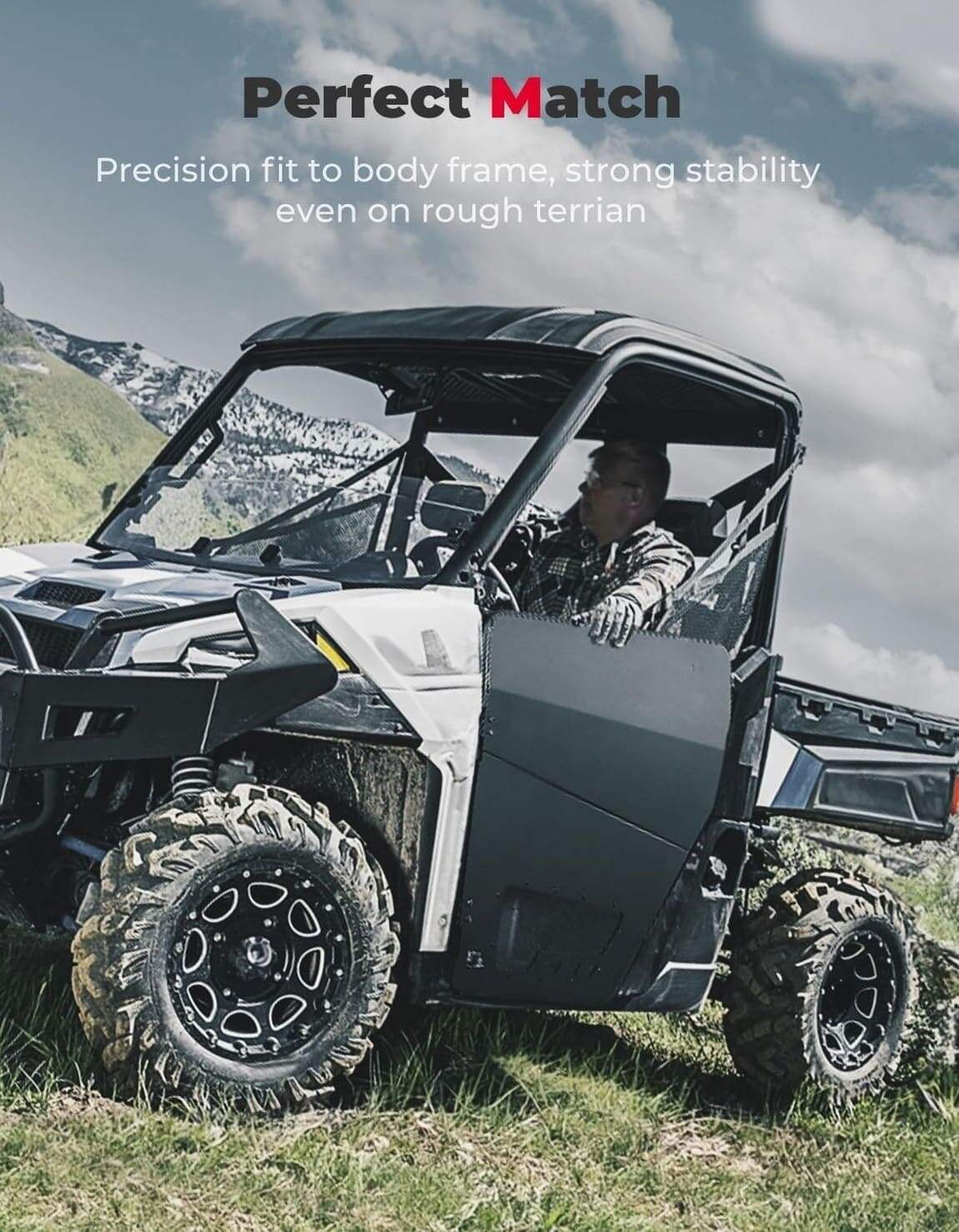 Kemimoto '18-'24 Polaris Ranger XP 1000 UTV Aluminum Half Door
