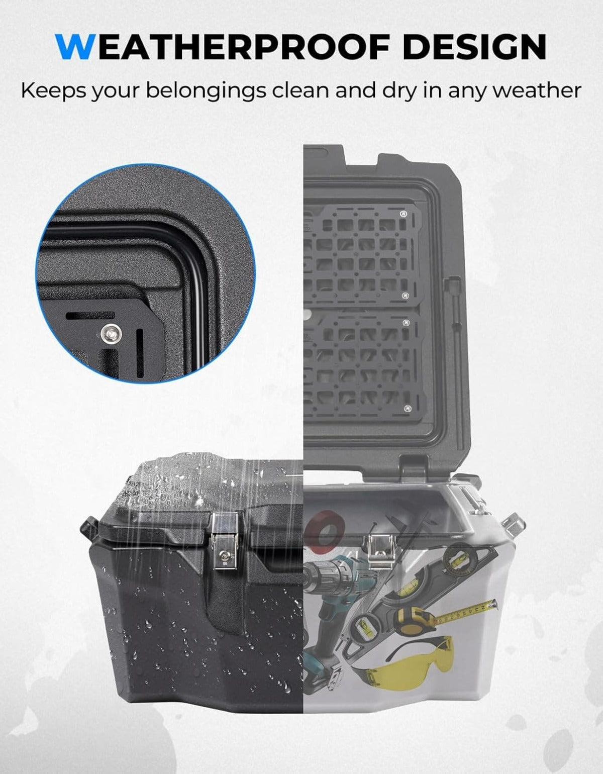 Kemimoto '19-'23 Polaris RZR XP 1000 /4 100L Rear Box Section Storage Container