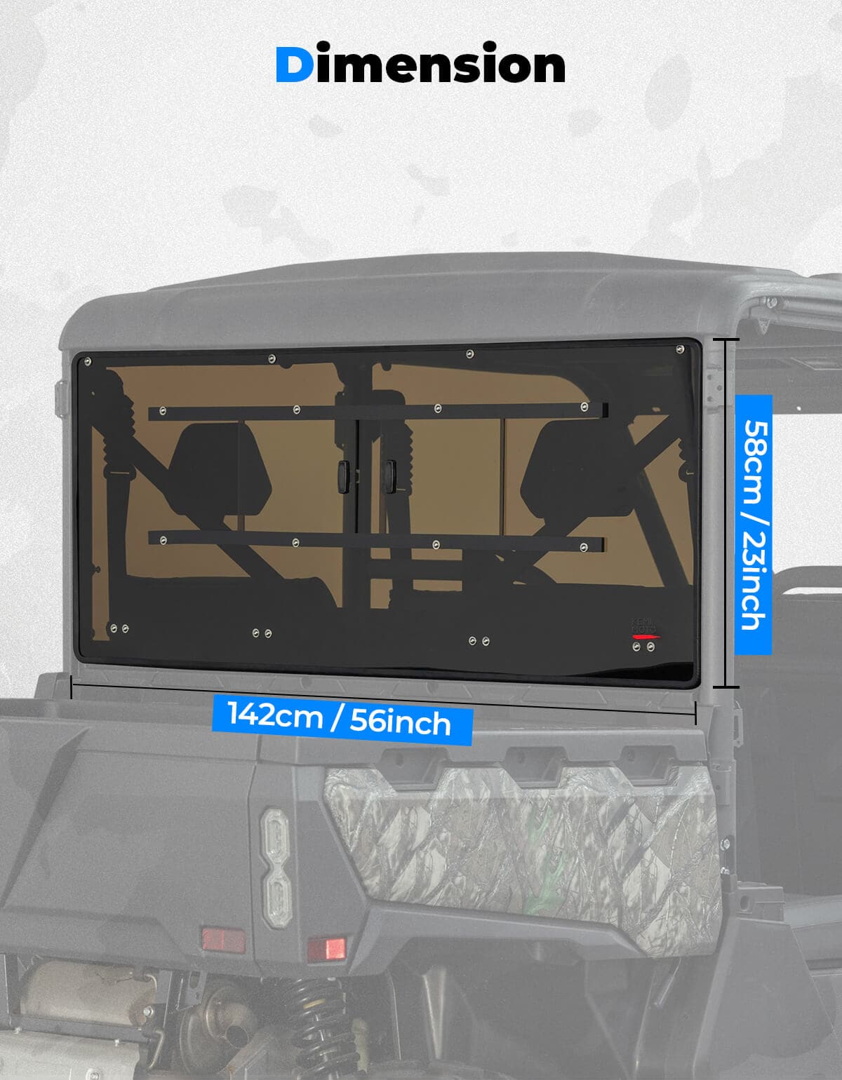 Kemimoto '19+ CFMoto UForce Vented Rear Tinted Windshield