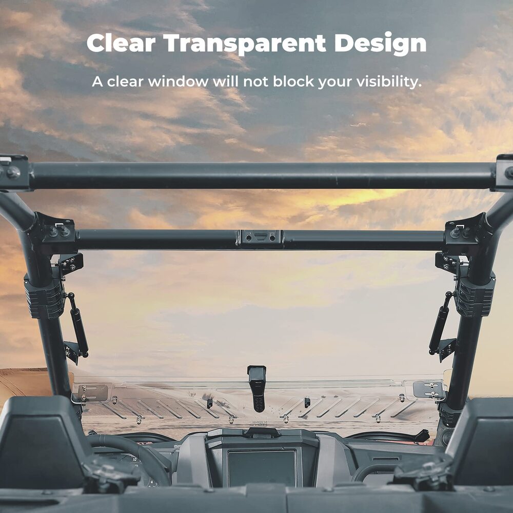 Kemimoto '20-'24 Polaris PRO XP/ PRO XP 4 3-in-1 Folding Half Windshield