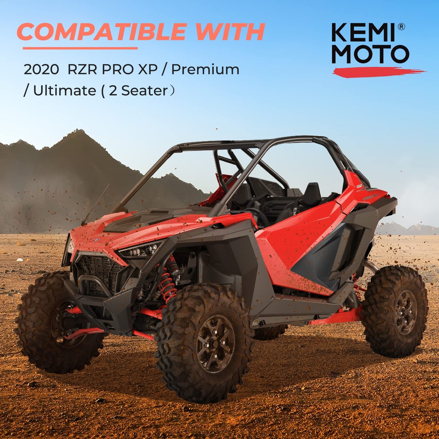 Kemimoto '20-'24 Polaris RZR PRO XP/R/Turbo R 2 Seater Door Inserts Lower Half Door