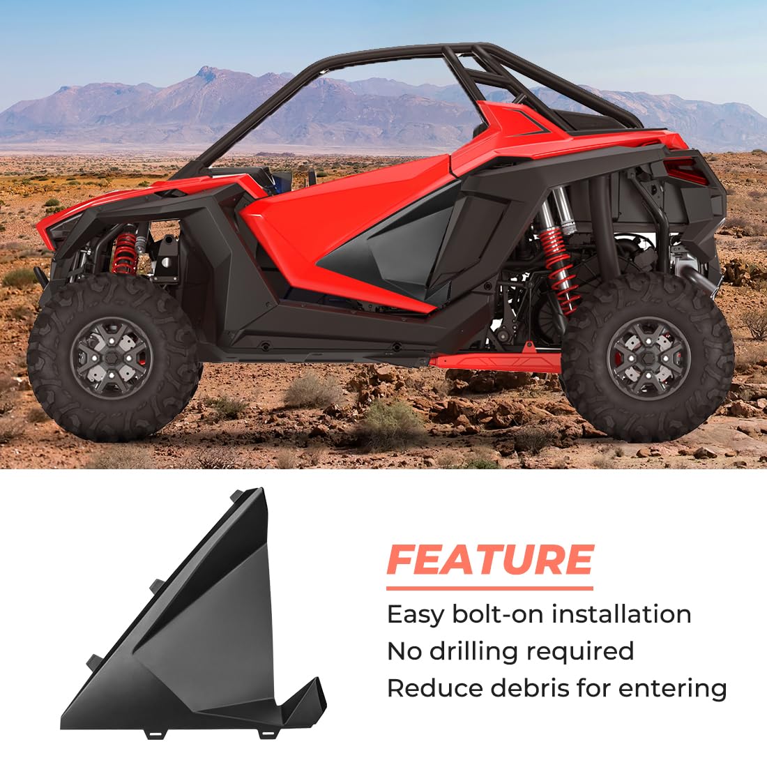 Kemimoto '20-'24 Polaris RZR PRO XP/R/Turbo R 2 Seater Door Inserts Lower Half Door