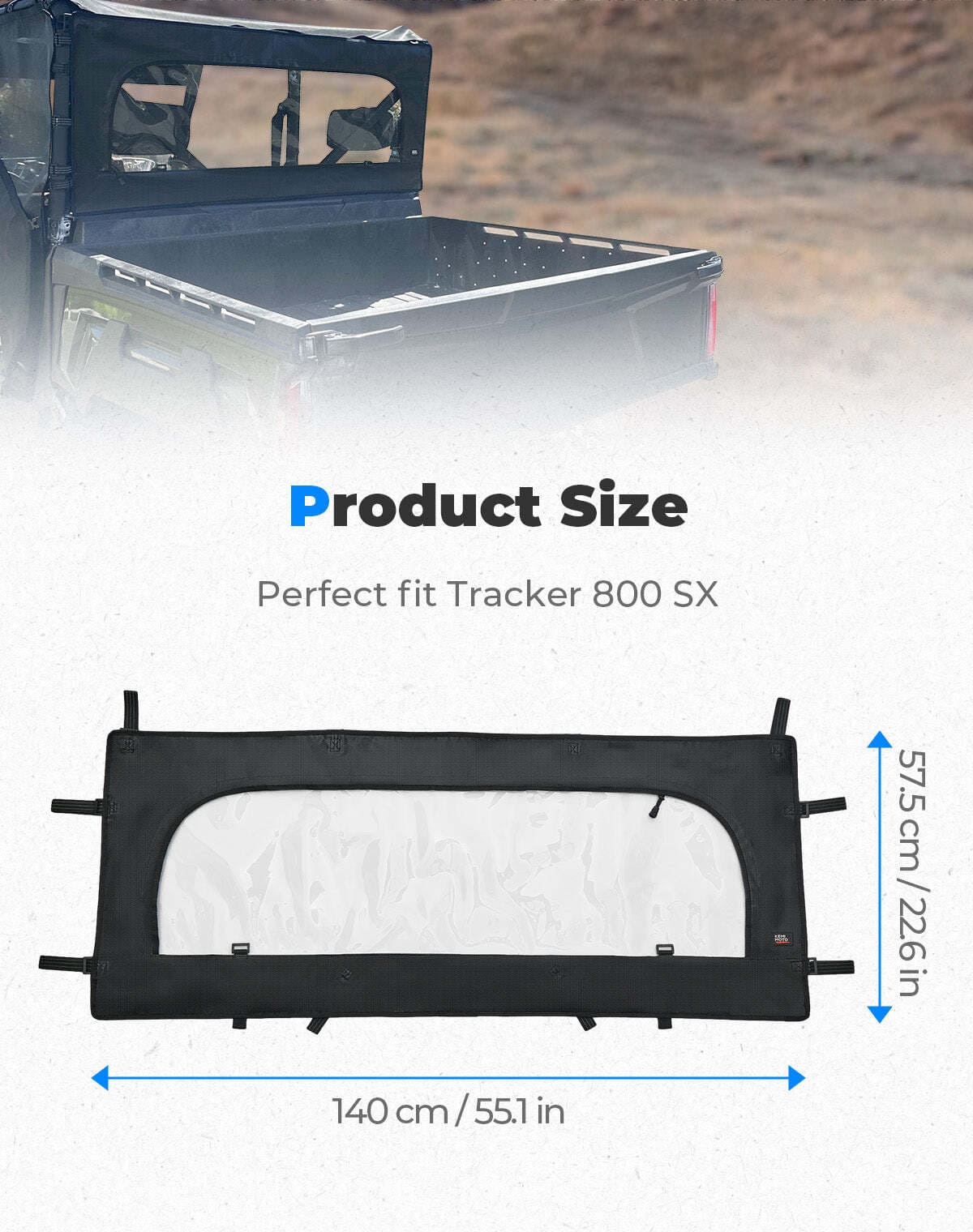 Kemimoto '20-'24 Tracker 800SX & Crew Soft Rear Window Net