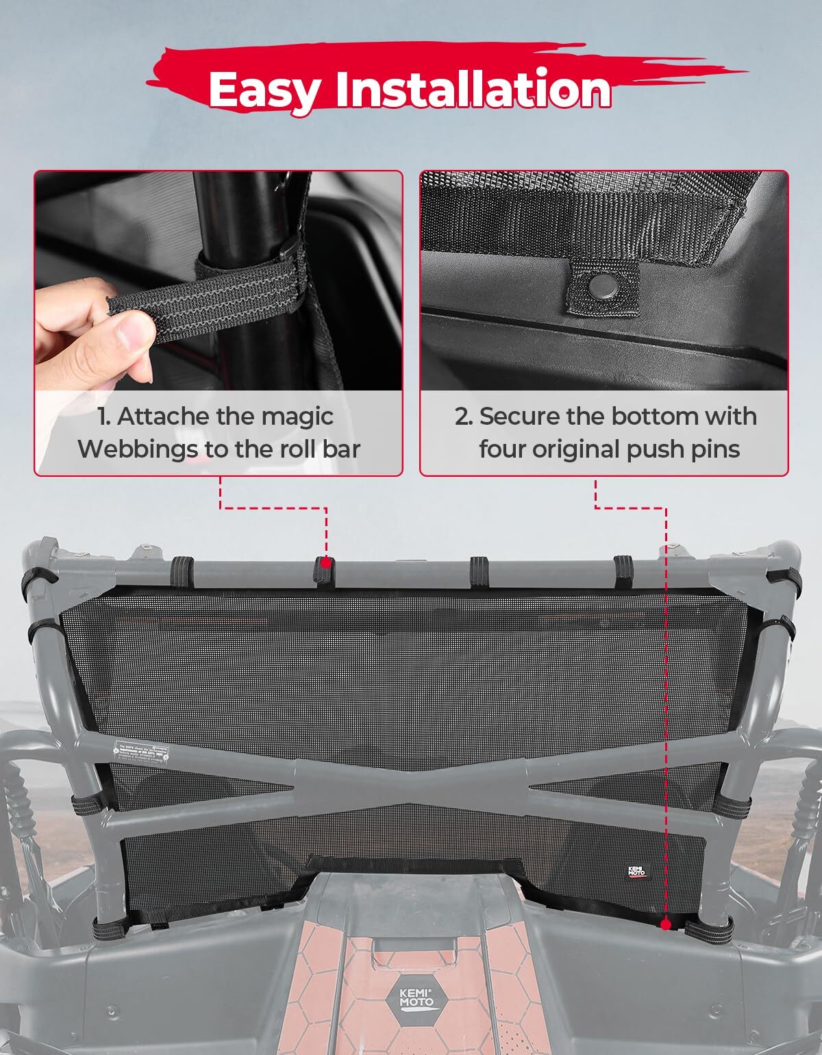 Kemimoto '20+ CF Moto ZForce 950 Rear Window Nets