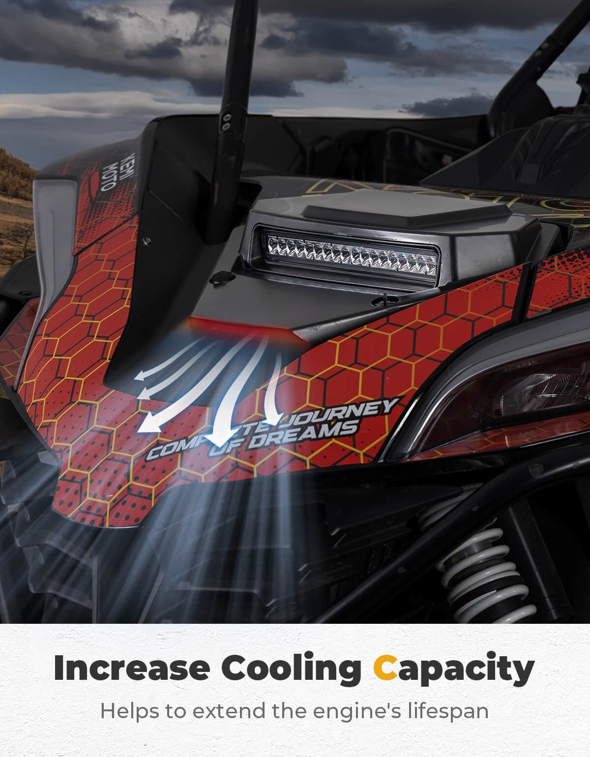Kemimoto '20+ CF Moto ZForce 950 UTV Hood Scoop with Light