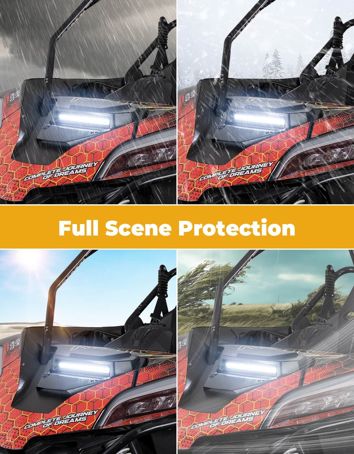 Kemimoto '20+ CF Moto ZForce 950 UTV Hood Scoop with Light