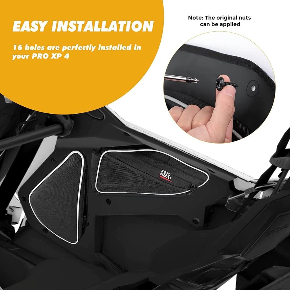 Kemimoto 2020+ Polaris RZR Pro XP 4 Rear Door Bags